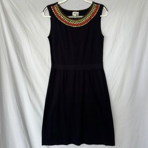 Milly - sleeveless sweater dress with beaded collar detail
